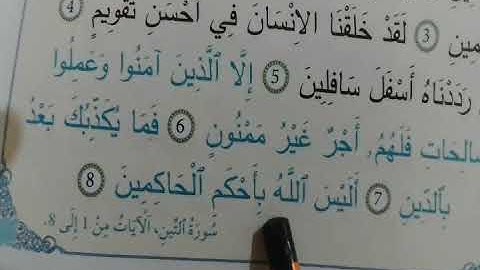حفظ سورة التين المستوى الاول ابتدائي مكررة