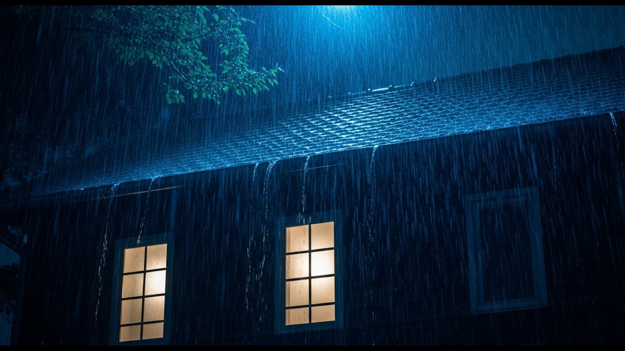 No Ads Rain Sounds for Sleeping-Intense Rain On the Tin Roof to Calm Overthinking & Fall Asleep Fast