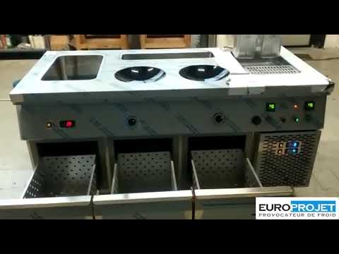 Voir la vidéo : Meuble de show cooking pour la cuisson des pâtes et le wok