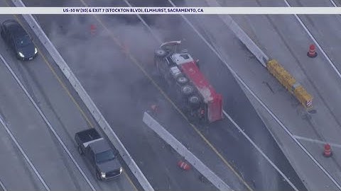 Stolen dump truck leads police on high-speed chase before crashing into construction zone