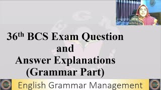 36 BCS question solution (English) and answer explanation Class 1