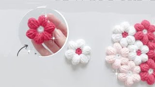 تعليم أجمل ورده كروشيه بلونين بغرزة الباف سهله للمبتدئين/crochet art