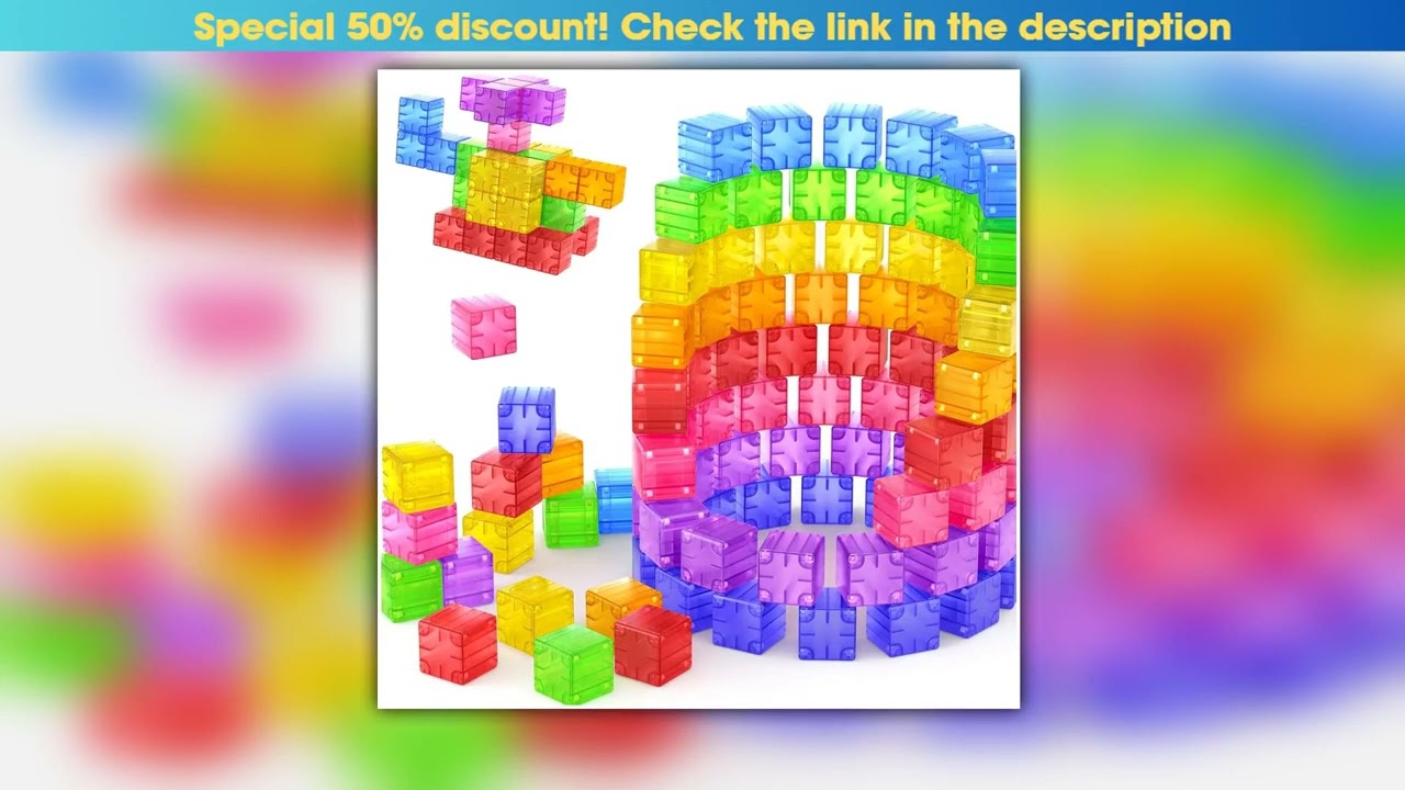 Magnetic Building Blocks Toy Transparent Magnetic Cubes Construction Set Preschool STEM