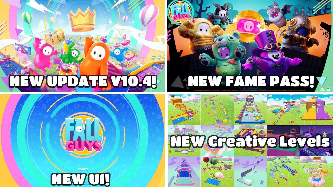 FALL GUYS UPDATE - v10.4 NEW FAME PASS 5, Creative Levels, NEW UI AND MORE LEAKS!
