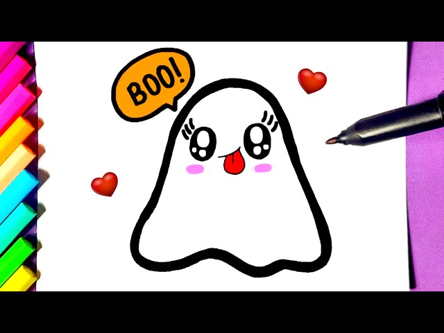 Como desenhar Caveirinha fofa Kawaii ❤ Desenhos de Halloween - Desenhos  para Desenhar 