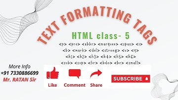 HTML Classes || UI Technologies || CLASS-5 HTML Text Formatting Tags || Mr. Ratan Sir