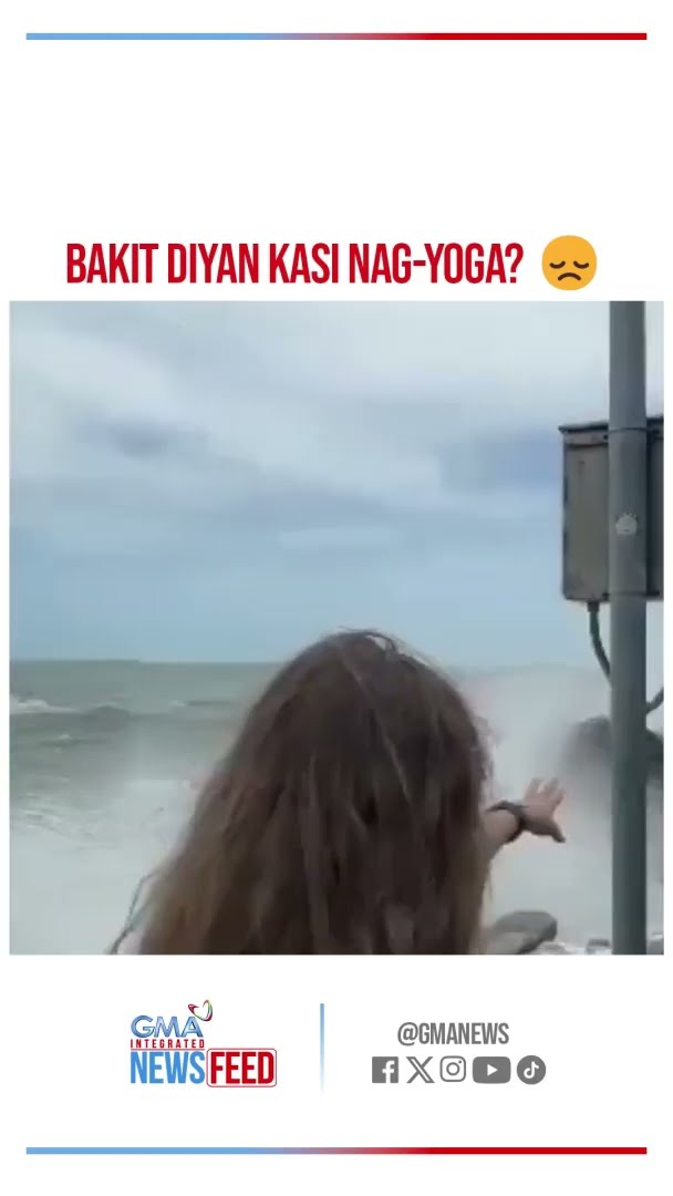 Babaeng nag-yoga sa tabing-dagat, nilamon ng alon | GMA Integrated Newsfeed