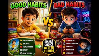 Good Habits vs Bad Habits for Kids | Smart Kid vs Phone Addict | Healthy Habits Story