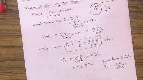 Torque and Speed Equations of DC Motor.