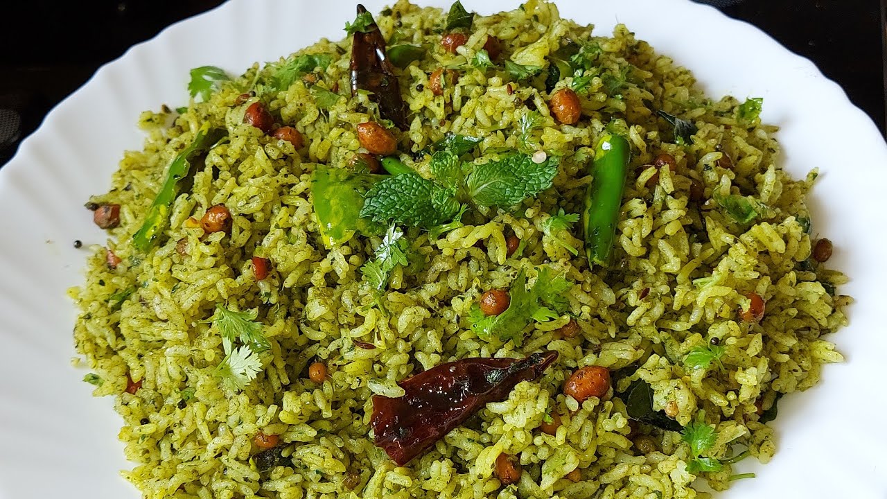 పుదీనా రైస్10నిముషాల్లో  ఇలా చేసి రుచి చూడండి. భలే ఉంటుంది కమ్మగా👌 Pudina rice  Lunch box recipe 😋👌