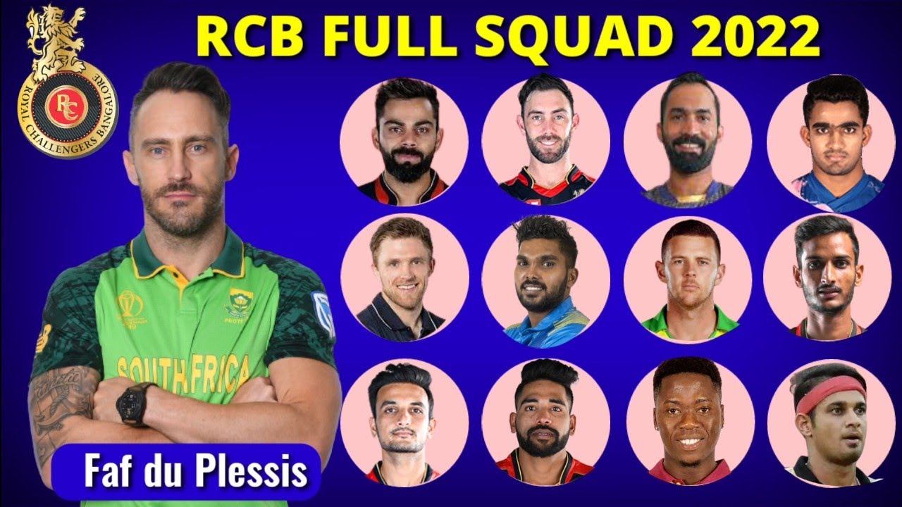 RCB Full Squad 2022 // RCB squad list 2022/ Royal Challengers Bangalore /IPL Indian premier league .