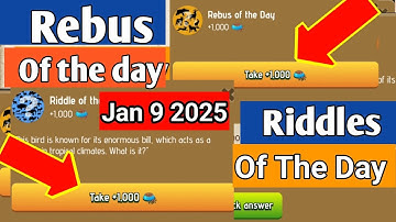 Jan 9 2025 Rebus & Riddle daily question | Zoo riddle of the day | Rebus of the day zoo