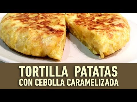 Receta para cocinar Tortilla de patatas con cebolla caramelizada