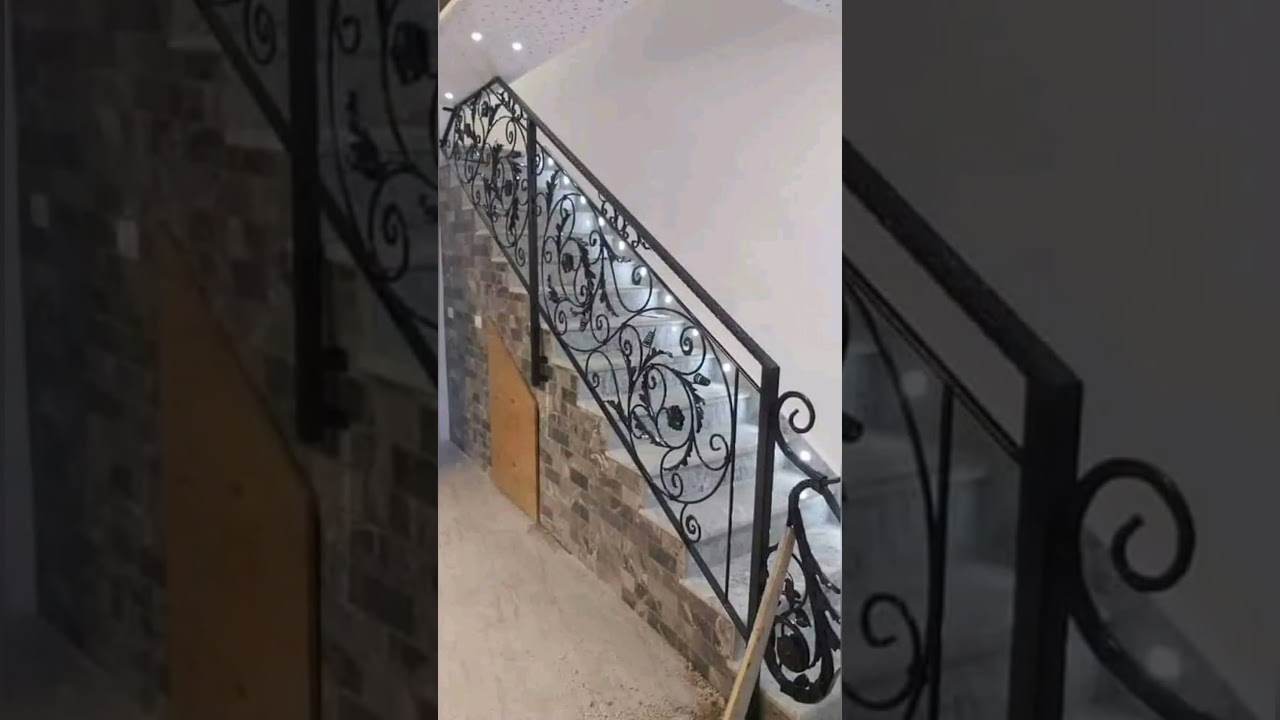 wrought iron stairs railing design 