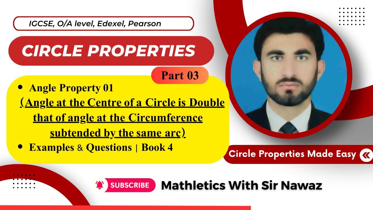 Circle Properties 3 | Angle at the Centre is Double the Angle at the Circumference | OLevels/IGCSE