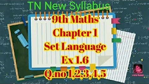 TN samacheer 9th Maths || Set Language || Application on Cardinality of Sets || Exercise 1.6