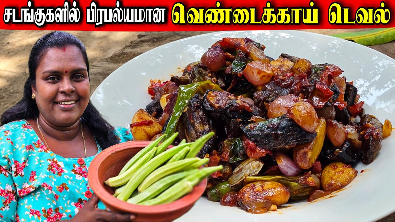 கல்யாண வீடுகளில் பிரபல்யமான வெண்டைக்காய் டெவல் | Our Village life | vanni vlog