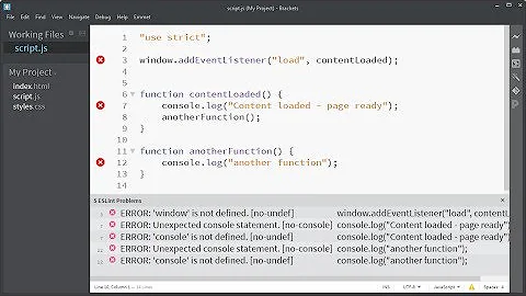 ESLint for Brackets - an introduction