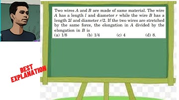 Two wires A and B are made of same material. The wire A has a length l and diameter r while the wire