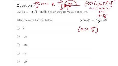 Find powers of complex numbers in polar form