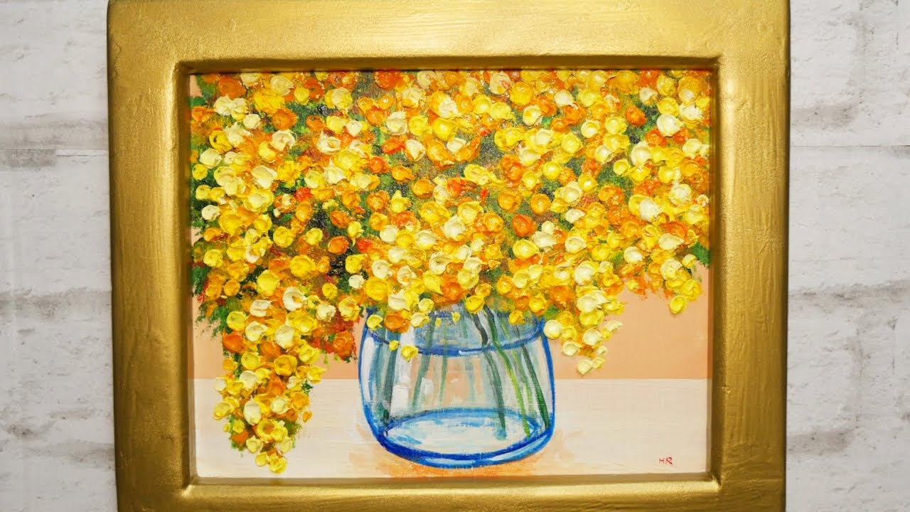 N.MIURA  油絵 油絵】ミモザ #油彩画 #芸術 #油絵 #絵 #絵画 #ミモザ #春 #oil