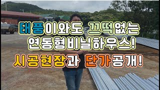 태풍이와도 끄덕없는 연동형비닐하우스! 시공현장과 단가공개!                                     요즘뜨는 제주도형 연동하우스! 그 비밀은!!