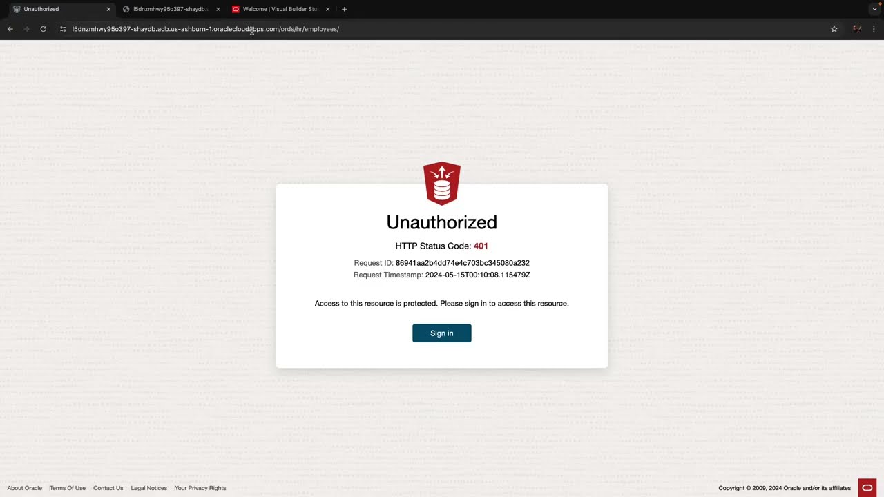 Working with ORDS in Oracle Visual Builder