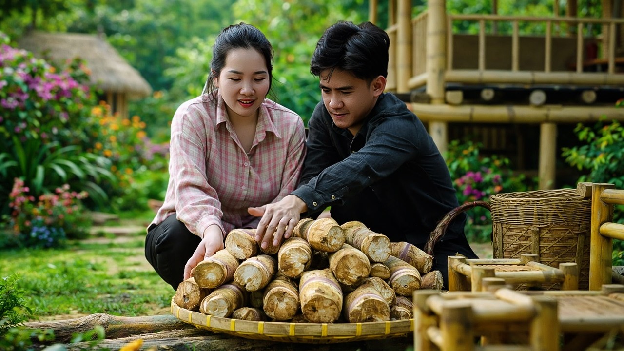 A Young Couple’s Happy Countryside Life - Bamboo Shoot Cooking