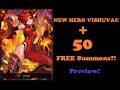 Guardian Tales - NEW HERO VISHUVAC + 50 FREE SUMMONS?! (New Hero Preview)