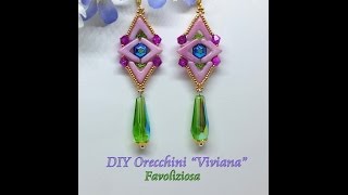 Orecchini &quot;Viviana&quot; DIY, tutorial - AVA beads ,  Honeycomb Jewel