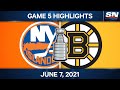 NHL Game Highlights | Islanders vs. Bruins, Game 5 - Jun. 7, 2021