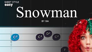 Sia  - Snowman ~  EASY PIANO SHEETS TUTORIAL