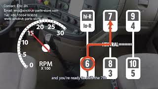 Howo Truck Gear Shifting 10 Speed Gearbox Upshifting, Down Shifting and Fixing a Misssed Gear