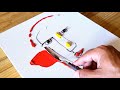 Abstract face painting   easy acrylic painting technique  step by step