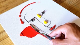 Abstract Face Painting  / Easy Acrylic Painting Technique / Step By Step