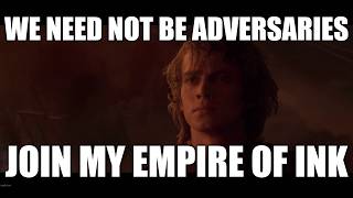 Anakin and Obi-Wan have a brief conversation before fighting