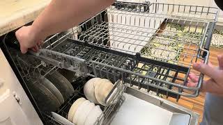 Bosch top rack / 3rd long knife rack removal and replacement - sliding it back on track
