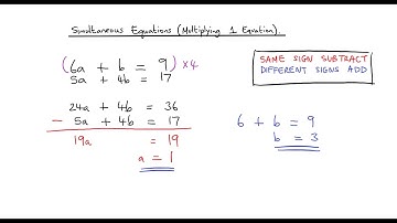 Solving Simultaneous Equations by Elimination (Part 3 - Multiplying 1 Equation)
