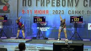 Рывок гири Чемпионат России свыше 68 кг Мартынова, Полякова
