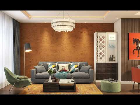 Living Room Wall Texture Paint - Types, Design Ideas and More by Design Cafe