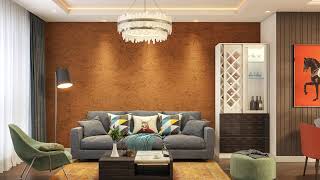 Living Room Wall Texture Paint - Types, Design Ideas and More by Design Cafe