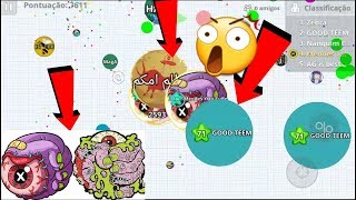 Agar.io mobile /01 pro vs 99+ noobs // custom skin \