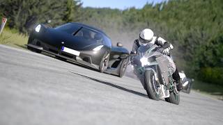 Kawasaki Ninja H2 vs Koenigsegg Jesko Absolut Ferocious Hypercars at Old SPA