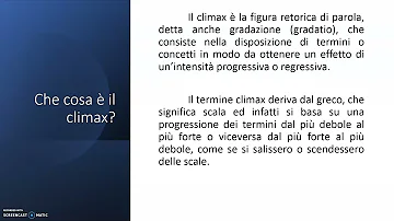 Cosa rappresenta il climax?