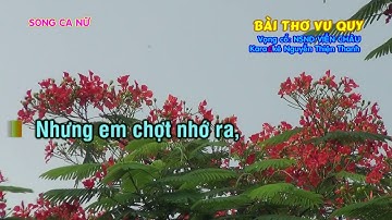 KaraOke Tân cổ song ca Nữ  BÀI THƠ VU QUY   NSND Viễn Châu