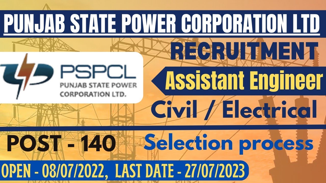 PSPCL Assistant Engineer new vacancy Out, Civil engineers, ee, Selection process। all Datails