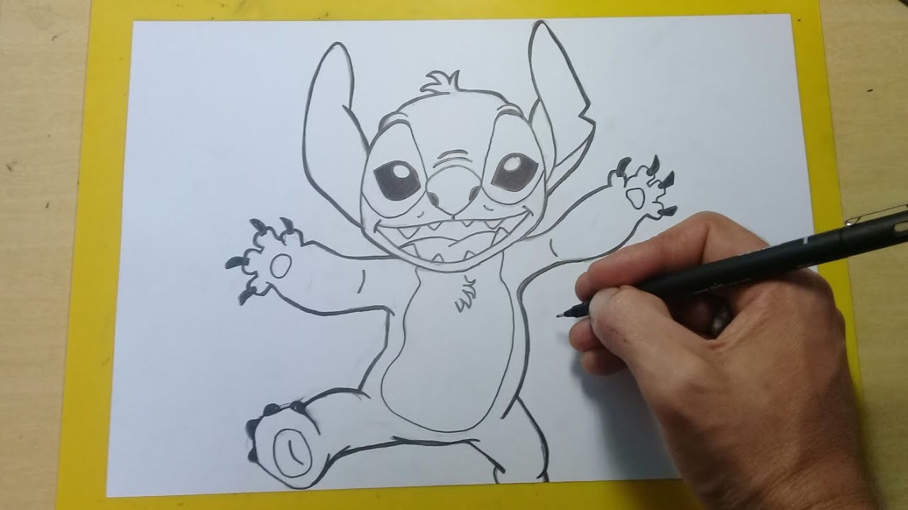 Como desenhar o Stitch em 5 passos simples! 🥥 #desenho #comodesenhar