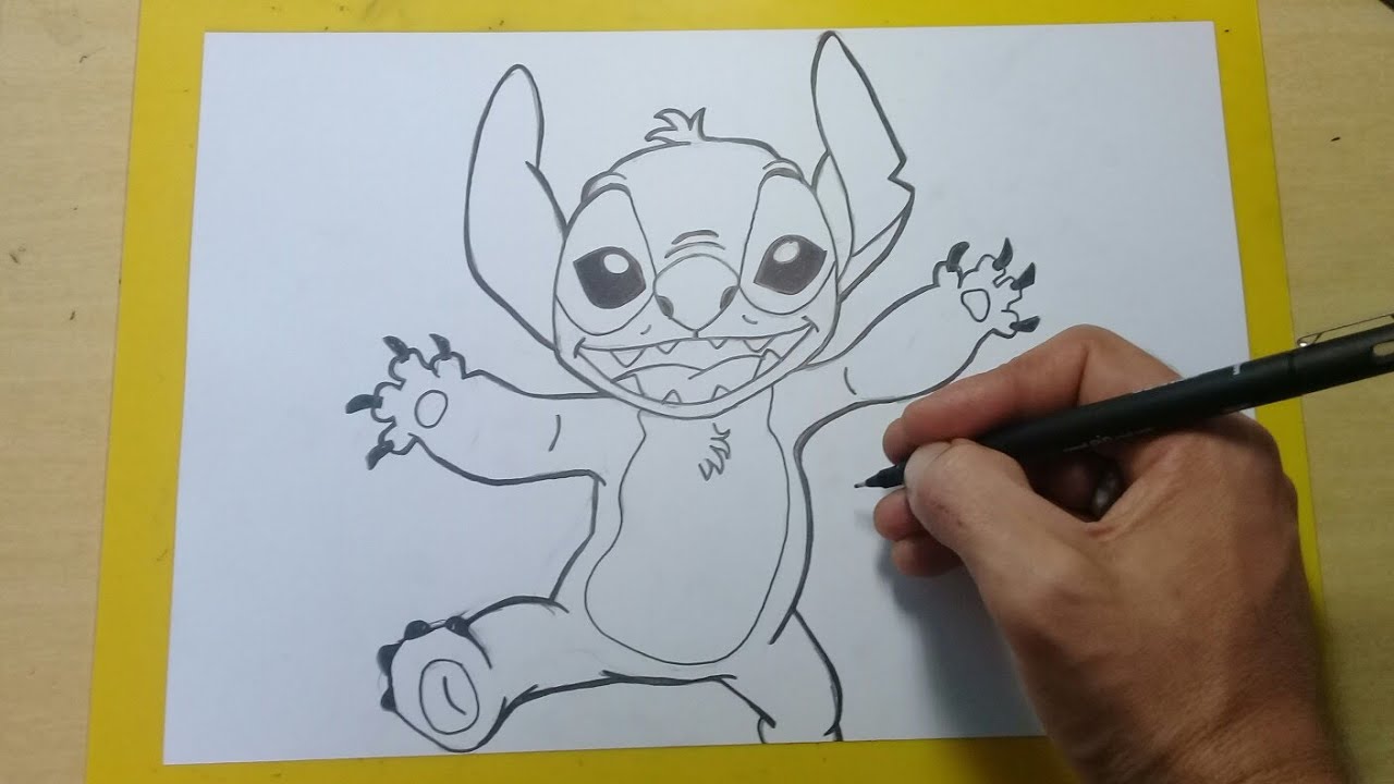 COMO DESENHAR O STITCH PASSO A PASSO 