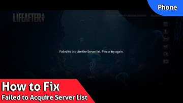 How to fix Failed to Acquire Server List in Phone ? - MustafizGaming