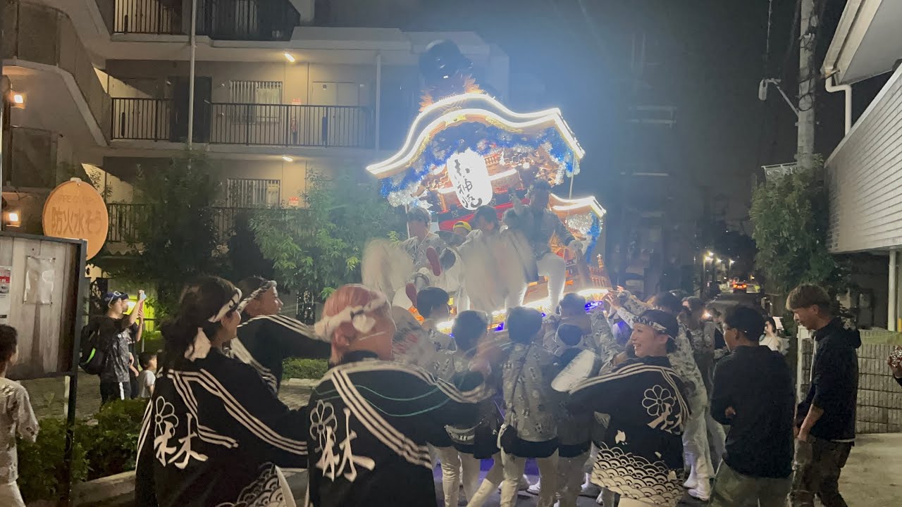 2025.10.5 藤井寺だんじり祭り　林　曳き歌「エンヤトットで行きまSHOW」　試験曳き　夜間曳行　ラスト　大阪府藤井寺市